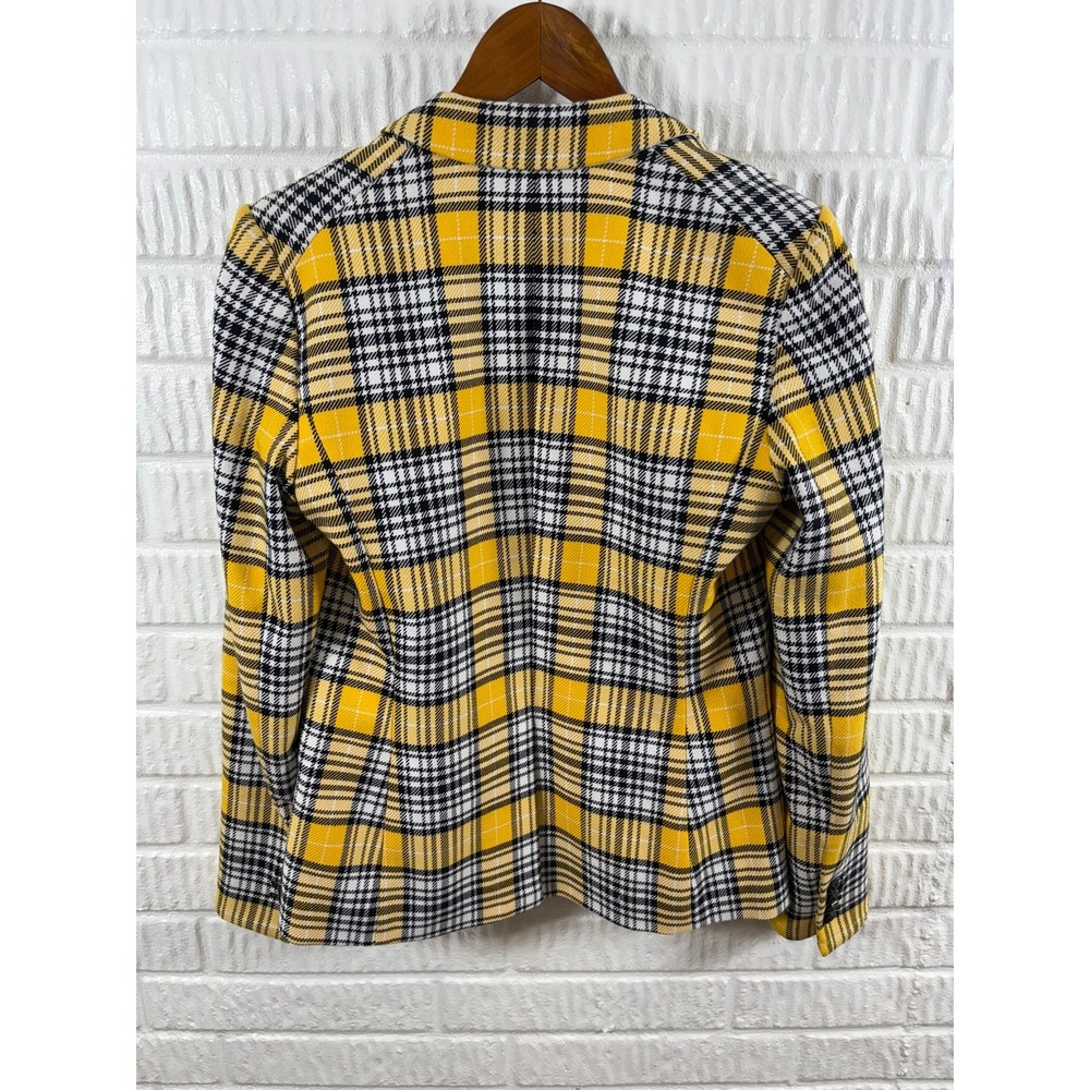 Veronica Beard Cutaway Yellow Plaid Dickey Jacket 4 - Picture 2 of 5